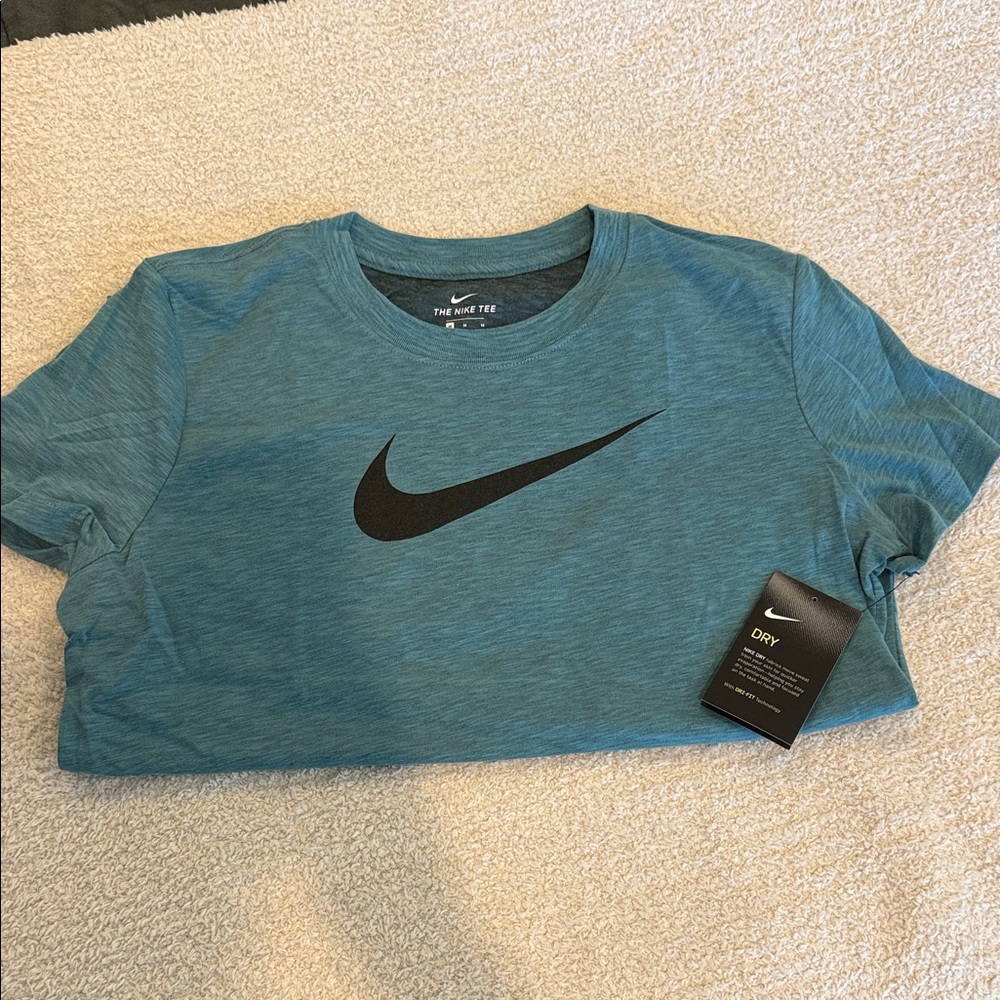Nike Teal Heather Tee with Black Swoosh